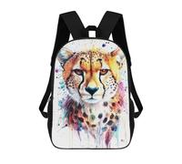 sinyumoney Cheetah Watercolor Portrait Backpack School Bag Water Resistant Computer Rucksack for Campus Outdoor Travel Sports 17inch