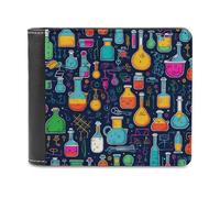 sinyumoney Chemical Laboratory Bottles 3D Print Wallet Holds Bills Credit RFID Blocking Banknote Compartments Purse Youth Guys 11.7cm*9.5cm