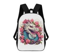 sinyumoney Cherry Blossom Dragon Illustration -1 Rucksack Fashion Stationery Backpack Waterproof Casual Daypacks for Boys/Girls/Teenagers 17inch
