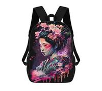 sinyumoney Cherry Blossom Geisha Art Print -1 3D Printed Children's School Backpack for Kids Travel Rucksacks Book Bags Kids School Bag 17inch