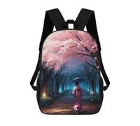 sinyumoney Cherry Blossom Japan Art Backpack School Bag Lightweight Airport College Students Back Pack for Men, Women & Teenage Boys 17inch