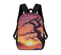 sinyumoney Cherry Blossom Japanese School Backpack Water Resistant Travel Backpack Computer Bag for School/Work/Travel 17inch
