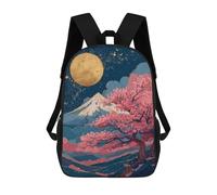 sinyumoney Cherry Blossom Moonlit Mountain -1 Children's Backpacks 17inch School Backpack 3D Printed Bag Bookbag for Kids Travel Rucksacks Boy Girl Book Bags Kids School Bag