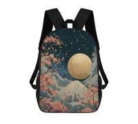 sinyumoney Cherry Blossom Moonlit Mountain School Backpack Fashion Stationery Backpack Waterproof Casual Daypacks for Camping Outdoor Adventures And Daily Travel 17inch