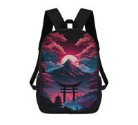 sinyumoney Cherry Blossom Moonlit Mountain School Bag 3D Printed Backpacks Fashion Kids School Backpack Boys Rucksacks for Boys Middle School Students 17inch