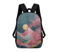 sinyumoney Cherry Blossom Moonlit Mountains School Backpack Lightweight Schoolbag Dayback Bookbag College for Camping Outdoor Adventures And Daily Travel 17inch