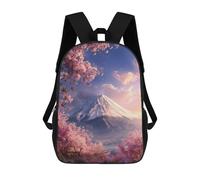 sinyumoney Cherry Blossom Mount Fuji Scene School Backpack School Bags for Girls Boys Backpack with Pocket Fashion School Bag Kids Backpack 17inch