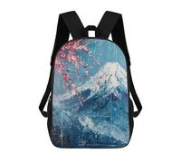 sinyumoney Cherry Blossom Mountain Landscape Art Print Rucksack Water Resistant Travel Backpack Computer Bag for Teenage Girls Boys Women Men 17inch