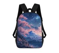 sinyumoney Cherry Blossom Mountain Night Sky Backpack School Bag Work Laptop Backpack Rucksack Bag for Boys/Girls/Teenagers 17inch