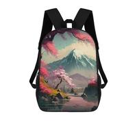 sinyumoney Cherry Blossom Mountain Reflection Children's Backpack, Schoolbag Large Capacity Students Bookbag Rucksack Knapsack for Boys Girls Adults Teen 17inch
