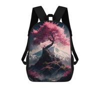 sinyumoney Cherry Blossom Mountain Serenity -1 Backpacks, Kids Backpack Student School Bag 3D Printed Travel Backpacks Fashion Accessory Backpack Children Waterproof School Bags 17inch