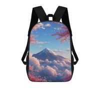 sinyumoney Cherry Blossom Mountain Sky Backpack School Bag Large School Backpack for Boys - Perfect for Travel, Work And Daily Use 17inch