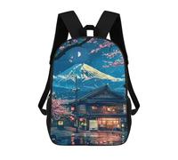 sinyumoney Cherry Blossom Night in Japan -6 Backpacks 3D Printed 17inch Kids School Backpack Outdoor Casual Daypack Casual Travel Bags for Middle School Students