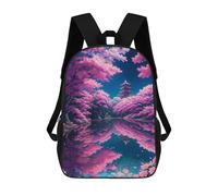 sinyumoney Cherry Blossom Reflections-1 Kids Children School Backpack Bookbags Casual Travel Rucksack Boys Girls Large Capacity Daypack 17inch