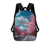 sinyumoney Cherry Blossom Road to Fuji School Bags School Secondary High School College Backpack Travel for Boys/Girls/Teenagers 17inch