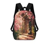 sinyumoney Cherry Blossom Serenity-11 Backpack School Bag Lightweight Airport College Students Back Pack for School/Work/Travel 17inch