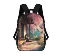 sinyumoney Cherry Blossom Serenity-9 Children's Backpack, Schoolbag Large Capacity Students Bookbag Rucksack Knapsack for Boys Girls Adults Teen 17inch