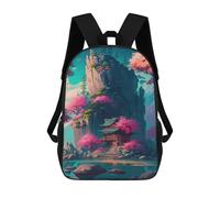 sinyumoney Cherry Blossom Temple Reflections -1 Backpacks, Kids Backpack Student School Bag 3D Printed Travel Backpacks Fashion Accessory Backpack Children Waterproof School Bags 17inch
