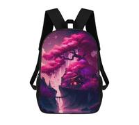 sinyumoney Cherry Blossom The Lake Backpack School Bag School Secondary High School College Backpack Travel for Boys/Girls/Teenagers 17inch