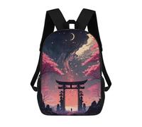 sinyumoney Cherry Blossom Torii Gateway -1 3D Printed School Bag Children's School Backpack Schoolbags Travel Backpacks Casual Fashion Bag for Kids School Students 17inch