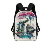 sinyumoney Cherry Blsoom 9 Children's Backpacks 17inch School Backpack 3D Printed Bag Bookbag for Kids Travel Rucksacks Boy Girl Book Bags Kids School Bag