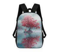 sinyumoney Cherry Sakura Tree Of Life Backpacks Kids Student Schoolbag 3D Printed Backpacks Elementary And Middle School Students Backpacks for Boys Girls 17inch