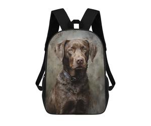 sinyumoney Chesapeake Bay Retriever Children's Backpack, 17 Inch 3D Printed School Backpack, Backpack Cartoon Adjustable School Bag for Primary School