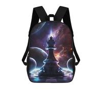 sinyumoney Chess in Space School Backpack 3D Printed School Bags Boys Girls Laptop Backpack for Kids/Students/Adults 17inch