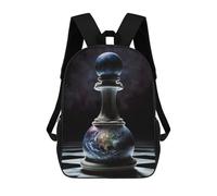 sinyumoney Chess Pawn Earth School Backpack Water Resistant Travel Backpack Computer Bag - Perfect for Travel, Work And Daily Use 17inch
