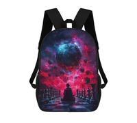 sinyumoney Chessboard Under Cosmic Sky Children's School Backpack Fashion Casual Children's Backpacks 3D Printed School Bags Boy Large Backpack 17inch