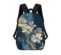 sinyumoney Chic Daisy Floral Art Print School Backpack Business Durable Laptop Bag for Camping Outdoor Adventures And Daily Travel 17inch