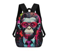 sinyumoney Chic Monkey in Sunglasses Backpack School Bag Lightweight Casual Daypack School Backpacks for School/Work/Travel 17inch