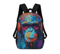 sinyumoney Chic Monkey with Sunglasses Rucksack Water Resistant Travel Backpack Computer Bag for Teenage Girls Boys Women Men 17inch