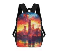 sinyumoney Chicago Art Backpack with Pocket 3D Printed Backpacks, Travel Rucksacks Book Bags Kids School Bag 17inch