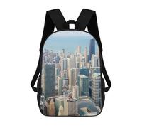 sinyumoney Chicago Skyline School Backpack Rucksack Casual Daypacks School Work Travel Bag for Men, Women & Teenage Boys 17inch