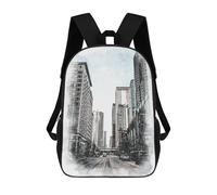 sinyumoney Chicago Street School Backpack Lightweight Airport College Students Back Pack- Perfect for Travel, Work And Daily Use 17inch