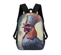 sinyumoney Chicken Engaging Children's School Backpack Fashion Casual 17inch 3D Printed School Bags Boy School Backpack Large Backpack