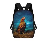 sinyumoney Chicken Galaxy Backpacks 3D Printed 17inch Kids School Backpack Outdoor Casual Daypack Casual Travel Bags for Middle School Students