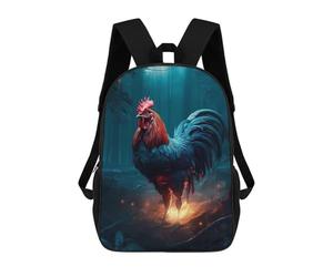 sinyumoney Chicken Illustration Kids Backpack, Kids School Bag 3D Printed School Backpacks for Boys And Teenager School Students 17inch