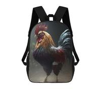 sinyumoney Chicken Rooster School Bag Backpack Teen Schoolbag 3D Printing Adjustable Schoolbag Fashion Pocket Bag for Kids Boys Girls Students And Teenagers Fans 17inch