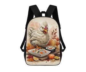 sinyumoney Chicks Delicious Sushi Children's School Backpack 3D Printed for Kids Travel Rucksacks Book Bags for Boys Elementary School Students 17inch