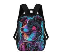 sinyumoney Chien Synthwave Backpacks Kids School Backpack School Bag 3D Printed School Bag for Boys Elementary And Middle School Students 17inch