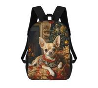 sinyumoney Chihuahua Christmas Portrait Chihuahua in Sweater Backpack School Travel College Rucksack Backpacks for Men, Women & Teenage Boys 17inch