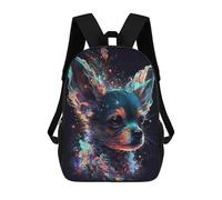 sinyumoney Chihuahua Dog 3D Printed Kids School Bag Rucksacks Children's School Fashion Casual Back Pack High Capacity Travel Book Bags Backpack for Kids 17inch