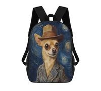 sinyumoney Chihuahua in Starry Night School Bags Lightweight Airport College Students Back Pack for Camping Outdoor Adventures And Daily Travel 17inch