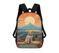 sinyumoney Chihuahua Mount Fuji Backpack School Bag Secondary Causal Travel High School Bags for Camping Outdoor Adventures And Daily Travel 17inch