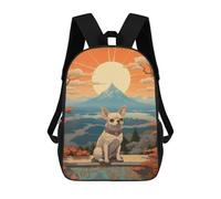 sinyumoney Chihuahua Mount Fuji School Bags High Secondary School Bags Casual Backpack for Camping Outdoor Adventures And Daily Travel 17inch