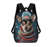 sinyumoney Chihuahua Portrait Art School Backpack Lightweight Airport College Students Back Pack- Perfect for Travel, Work And Daily Use 17inch