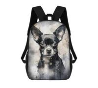 sinyumoney Chihuahua Tiny And Mighty 3D Printed Kids School Bag Rucksacks Children's School Fashion Casual Back Pack High Capacity Travel Book Bags Backpack for Kids 17inch