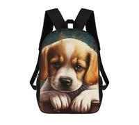 sinyumoney Child Dog Backpacks Kids 17inch School Backpack School Bag 3D Printed School Bag for Boys Elementary And Middle School Students